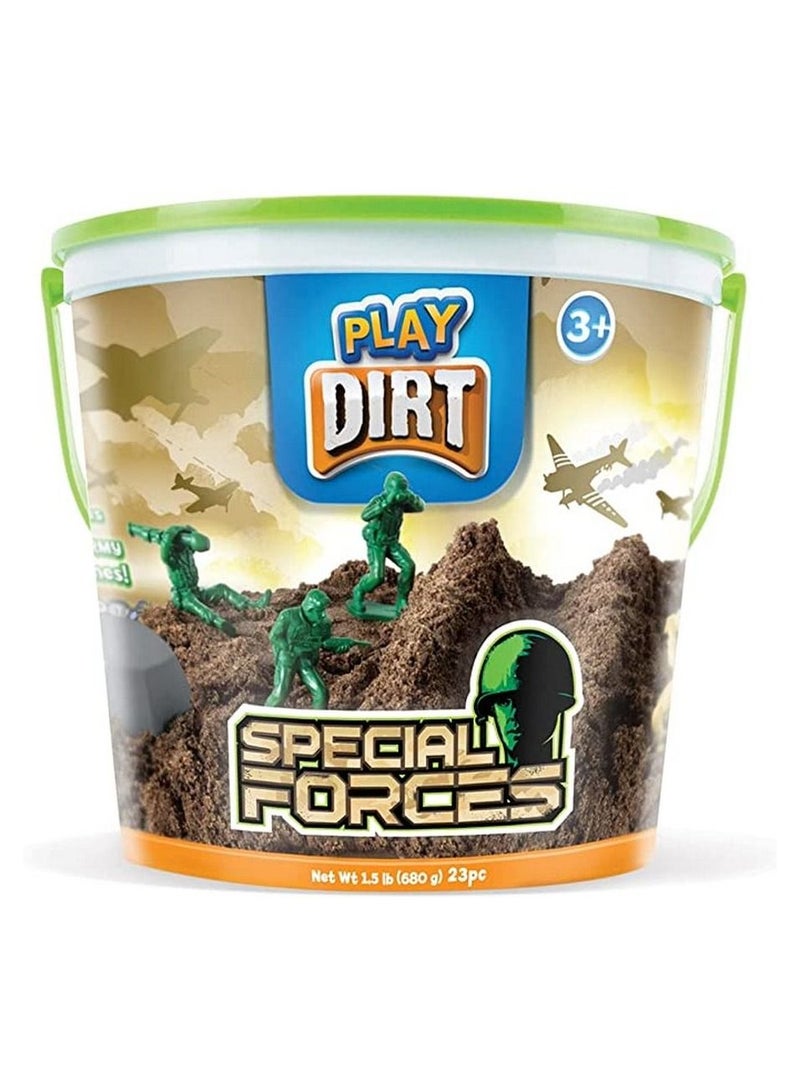 PLAY DIRT Play Dirt Special Forces Bucket Unique Kinetic Dirt Like Sand For Burying and Digging Fun